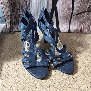 Easy Street Blue Strappy Heels